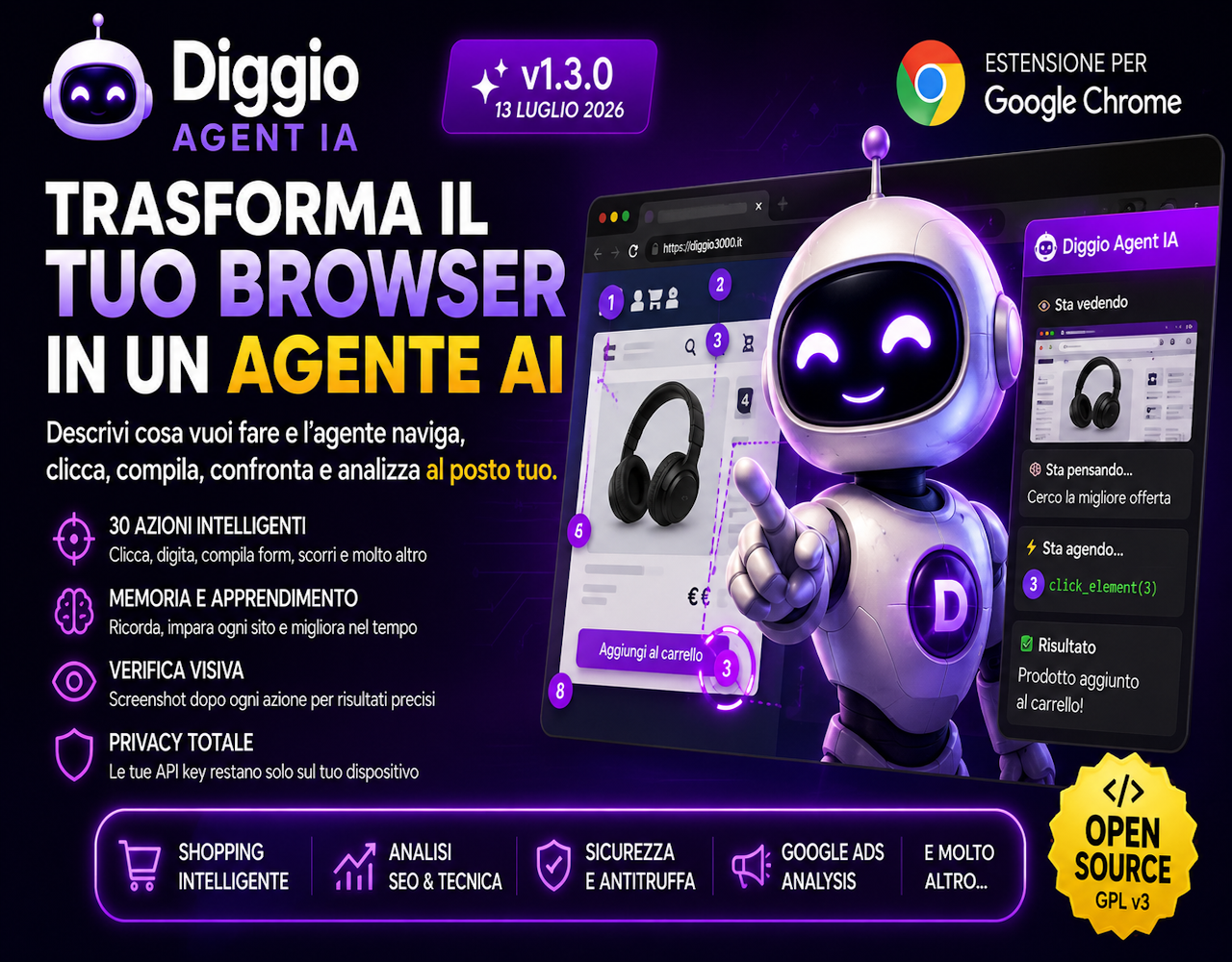 Diggio Agent IA agente AI per Google Chrome