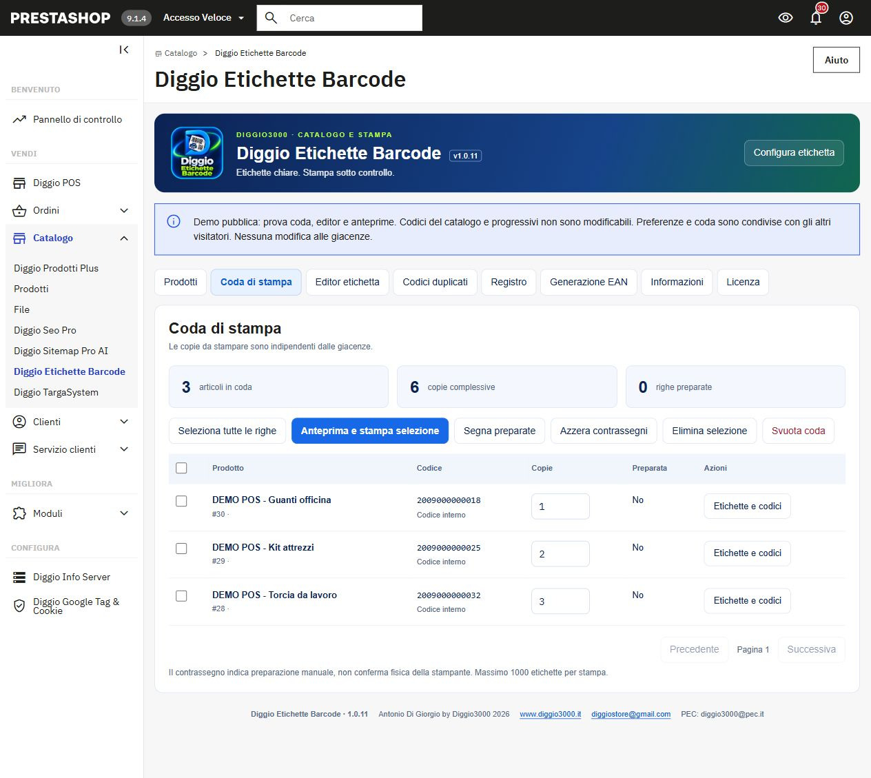 Diggio Etichette Barcode
