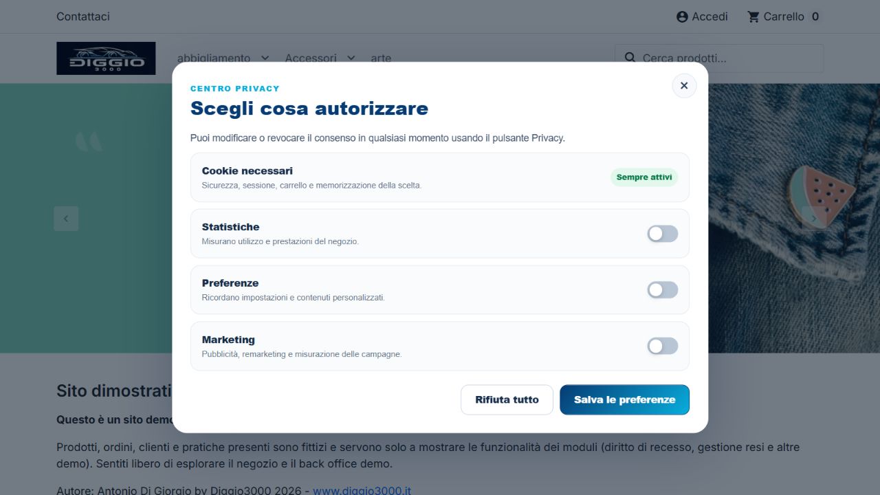 Diggio Google Tag e Gestione Cookie